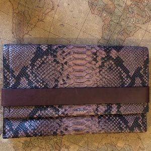 Authentic Coach Snakeskin Clutch Oxblood